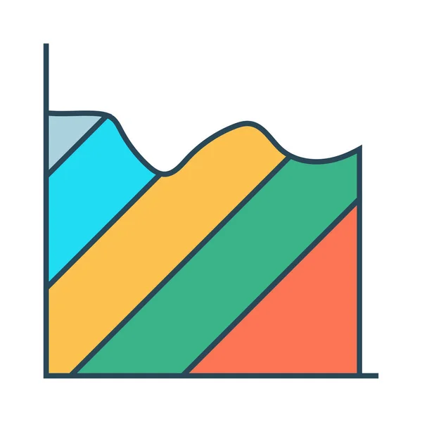 Graph Glyph Color Vector Icon — Stock Vector