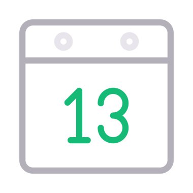 takvim tarihi ince renk çizgisi vektör simgesi