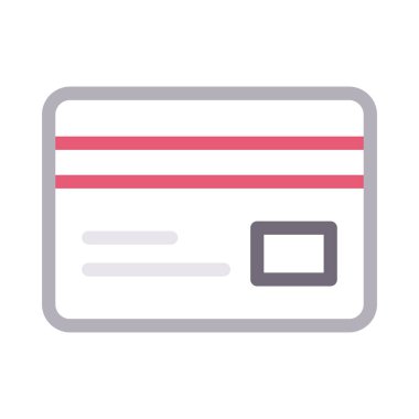  kredi kartı ince renk çizgisi vektör simgesi