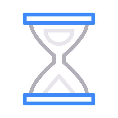  kum saati ince renk çizgisi vektör simgesi