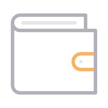  cüzdan ince renk çizgisi vektör simgesi