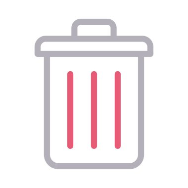  çöp ince renk çizgisi vektör simgesi