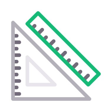  cetveller ince renk çizgisi vektör simgesi