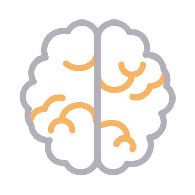 beyin ince renk çizgisi vektör simgesi