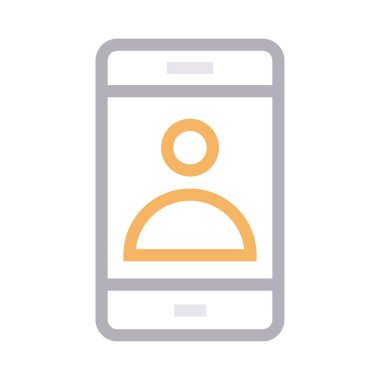 mobil profil ince renk çizgisi vektör simgesi