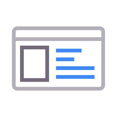 id card ince renk çizgisi vektör simgesi