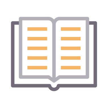 açık kitap ince renk çizgisi vektör simgesi