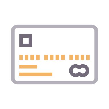 banka kartı ince renk çizgisi vektör simgesi