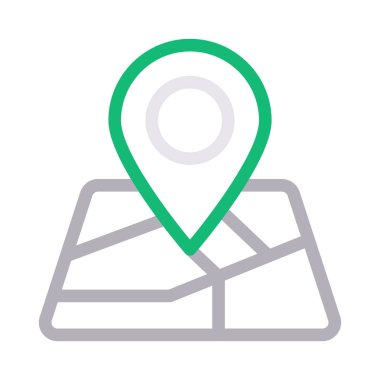 konum ince renk çizgisi vektör simgesi