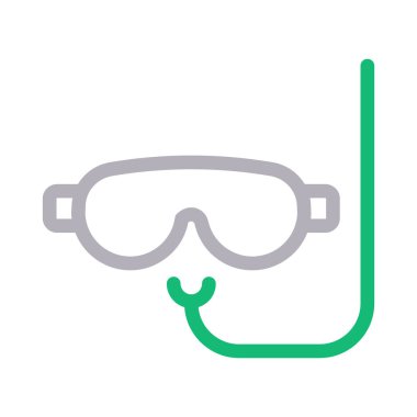 yüzme maskesi ince renk çizgisi vektör simgesi