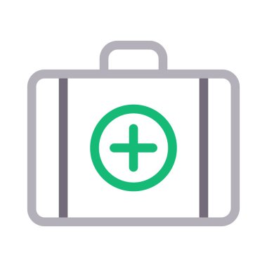 yardım çantası ince renk çizgisi vektör simgesi