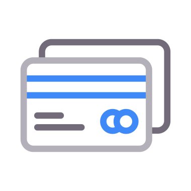 atm kartı ince renk çizgisi vektör simgesi