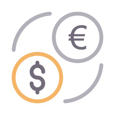 para birimi ince renk çizgisi vektör simgesi