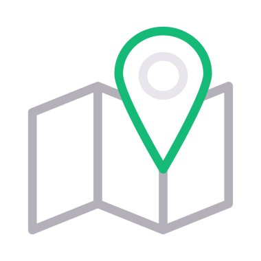 konum ince renk çizgisi vektör simgesi