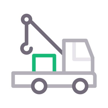 vinç ince renk çizgisi vektör simgesi