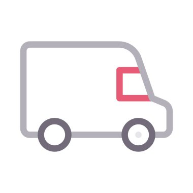 kamyon ince renk çizgisi vektör simgesi