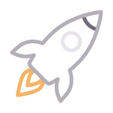 roket ince renk çizgisi vektör simgesi