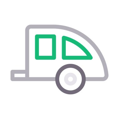 karavan ince renk çizgisi vektör simgesi