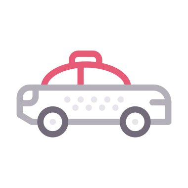 taksi ince renk çizgisi vektör simgesi