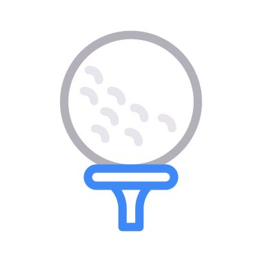 golf topu ince renk çizgisi vektör simgesi