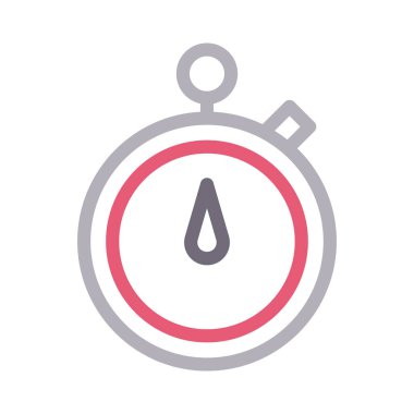 kronometre ince renk çizgisi vektör simgesi