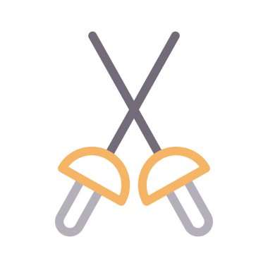 kılıç ince renk çizgisi vektör simgesi