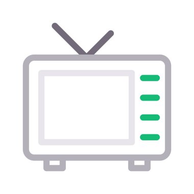 televizyon ince renk çizgisi vektör simgesi