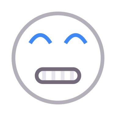 emoji yüz ince renk çizgisi vektör simgesi
