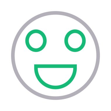 gülmek yüz ince renk çizgisi vektör simgesi