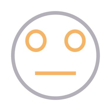 emoji yüz ince renk çizgisi vektör simgesi