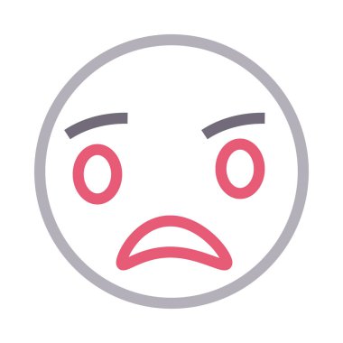 kızgın yüz ince renk çizgisi vektör simgesi