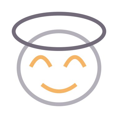 mutlu yüz ince renk çizgisi vektör simgesi