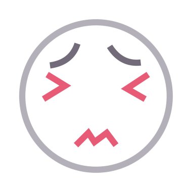 ağlama yüz ince renk çizgisi vektör simgesi