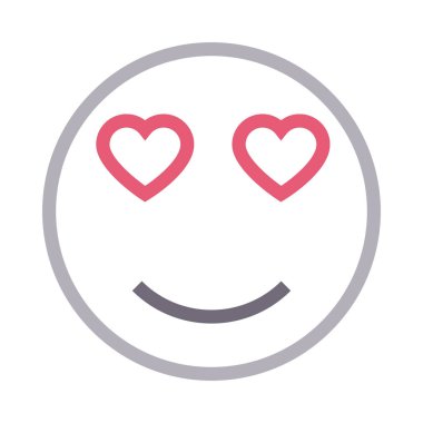 aşk yüzü ince renk çizgisi vektör simgesi