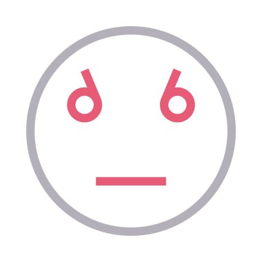 emoji yüz ince renk çizgisi vektör simgesi