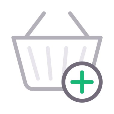 sepet ince renk çizgisi vektör simgesi ekle