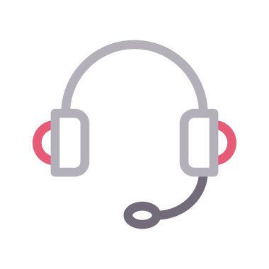 kulaklık ince renk çizgisi vektör simgesi