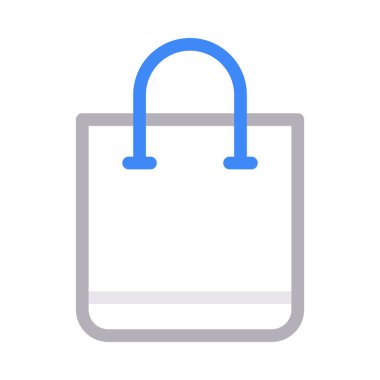 alışveriş çantası ince renk çizgisi vektör simgesi