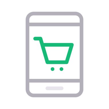 online alışveriş ince renk çizgisi vektör simgesi