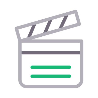 clapper kurulu ince renk çizgisi vektör simgesi