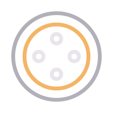 düğme ince renk çizgisi vektör simgesi