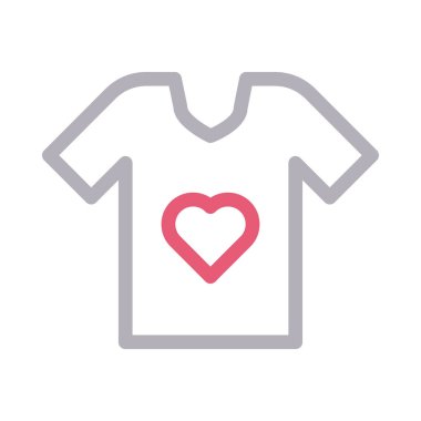 favori gömlek ince renk çizgisi vektör simgesi