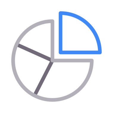 pasta grafiği ince renk çizgisi vektör simgesi