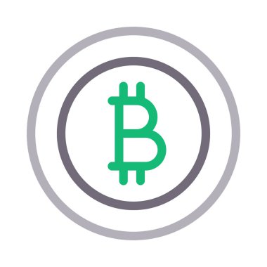 bitcoin ince renk çizgisi vektör simgesi