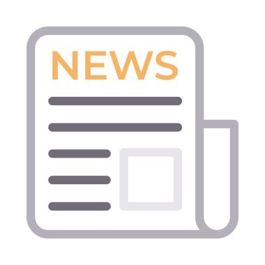 gazete ince renk çizgisi vektör simgesi