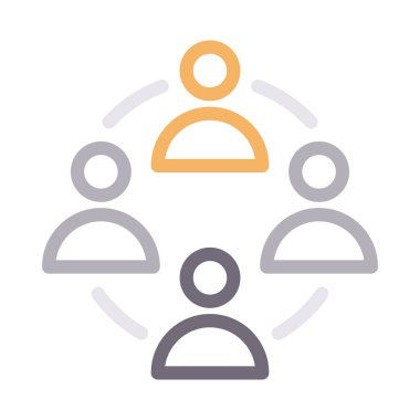 kullanıcılar bağlantı ince renk çizgisi vektör simgesi