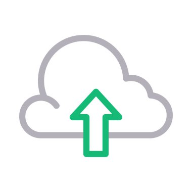 bulut ince renk çizgisi vektör simgesi yükleme