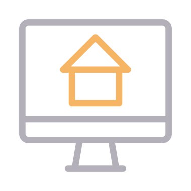 online ev ince renk çizgisi vektör simgesi