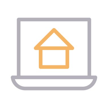 online ev ince renk çizgisi vektör simgesi