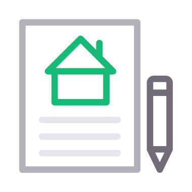 ev sözleşme ince renk çizgisi vektör simgesi düzenle